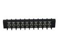 Terminal Strip for Chassis Mounting, Black, 20A, 300V, Poles - 10