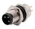 Rundsteckverbinder, M8, Stecker, Gerade, Pole - 3, Gelötet, Panelmontage