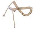 Telefonkabel / Modularkabel, RJ10-Stecker - RJ10-Stecker, Spiralkabel, 2m, Elfenbeinfarben