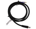 DC-Anschlusskabel, 2.5x5.5x9.5mm Stecker - Offene Enden, Gerade, 2m, Schwarz