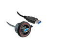 Cable, USB-A Socket - USB-A Plug, 500mm, USB 3.0, Black