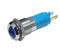 LED Indicator, Blue, 500mcd, 24V, 14mm, IP67