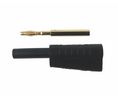 Banana Plug Insulated Shrouded 2 mm Brass Gold 30VAC 60VDC 10A Soldering Black