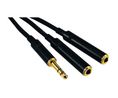 Audiokabel, Stereo, Klinkenstecker 6.35 mm - 2x Klinkenstecker 6.35 mm, 300mm