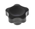 Multiple Lobes Clamping Knob, Screw-On, M8, Black, Pack of 5 pieces