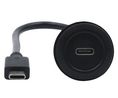 Läpivientisovitin lukkomutterilla, 300 mm, USB 3.0 C -naarasliitin - USB 3.0 C -urosliitin