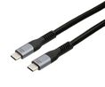 Cable, USB C-kontakt - USB C-kontakt, 2m, USB 4.0, Svart