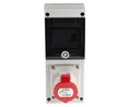 Scame, DOMINO IP44 Red Wall Mount 3P + E RCD Industrial Power Connector Socket, Rated At 32A, 415 V