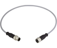 Anturikaapeli, M12-pistoke - M12-hylsy, 4 Johtimet, 1m, IP65 / IP67, Musta