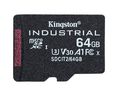 Industrial Memory Card, microSD, 64GB, 100MB/s, 80MB/s, Black