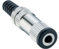 Jack Socket, Straight, Nickel, 3.5 mm, Poles - 2