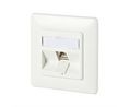 Network Wall Outlet CAT6a 41x80x80mm 1x RJ45 Wall Mount 1A 60VDC White