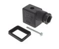 Valve Connector, Right Angle, Black, PG9, Contacts - 2