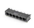Sabre 90° Header 6 Circuits Glow-Wire Capable PCB Thickness 1.60mm with Board Lock, Pack of 5 pieces