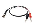 Testsladd, PVC, 5A, BNC-sockel - 2 x Banankontakt, 4 mm staplingsbar, 1m, 0.52mm², Svart