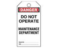 5 x 'Do Not Operate Maintenance Department' Lockout Tag, Pack of 5 pieces