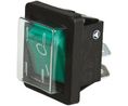 Tuimelschakelaars, 16 A, 2NC, 250V, AAN-UIT, IP40, Zwart/groen