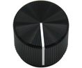 Aluminium Knob 18.8mm Black Aluminium White Indication Line