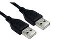 Cable, USB-A Plug - USB-A Plug, 500mm, USB 2.0, Black