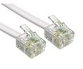 Telefonkabel, RJ11-Stecker - RJ11-Stecker, Rund, 10m, Weiss