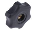 Multiple Lobes Clamping Knob, Screw-On, M6, Black, Pack of 10 pieces