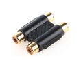 Adaptery audio, Prosty, Gniazdo 2x RCA - Gniazdo 2x RCA, Czarny
