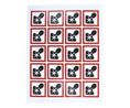 Safety Label, Square, Black / Red on White, Polyvinyl Chloride (PVC), Warning, 20pcs