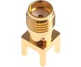 RF Connector, SMA, Beryllium Copper, Socket, Straight, 50Ohm, Soldering