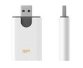 Memory Card Reader, External, Number of Slots 2, USB-A 3.0, White