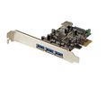 PCI Express USB-A Card with SATA Power, 4x USB 3.0, PCI-E x1