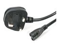 IEC-Gerätekabel UK-Stecker Typ G (BS1363) - IEC 60320 C7 1m Schwarz