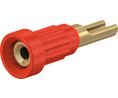 Banana Socket Red 1 mm Brass Gold 30VAC 60VDC 20A Solder Cup Pack of 5 pieces
