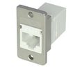 Cat 6 White UTP Panel Mount Coupler, RJ45 Socket - RJ45 Socket