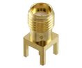 RF Connector, SMA, Brass, Socket, Straight, 50Ohm, PCB Pins