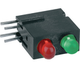 PCB LED G 568nm, R 660nm 3 mm Green / Red