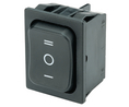 Keinukytkin, 6 A, 2CO, 250V, ON-OFF-ON, IP40, Musta