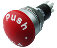 Emergency stop push-button 1NC + 1NO IP65 Blade Terminal, 2.8 x 0.8 mm / Soldering Lugs B1E