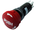 Emergency stop push-button 1NC + 1NO IP65 Blade Terminal, 2.8 x 0.8 mm / Soldering Lugs B1E