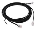 Telefonkabel / Modularkabel, RJ10-Stecker - RJ10-Stecker, Flach, 3m, Schwarz