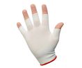 Half-Finger Glove Liners, Polyamide, Glove Size XL, White, Pack of 12 pairs