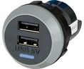 Charger, IP65, Car, 2x USB-A, 3A, 15W, Black
