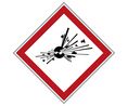 Simbolo GHS - Esplosivo, Diamante, Nero/rosso su bianco, Poliestere, Avviso, 250pz.