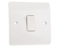 MK Electric White Rocker Light Switch, 2 Way, 1 Gang, Logic Plus Bündige Montage 16 x 86mm