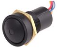 ITW Switches 49-59 Series Illuminated Push Button Switch, Momentary, Panel Mount, 16mm Cutout, SPST, Green LED, 250V SPST Panel Mount