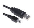 Cable, USB-A Plug - USB Mini-B 5-Pin Plug, 1m, USB 2.0, Black