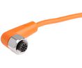 Kabelsats, M12-sockel - Frilagda ändar, 5 Ledare, 2m, IP67, Orange