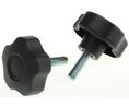 Black Multiple Lobes Clamping Knob, M8, Threaded Stud, Pack of 10 pieces