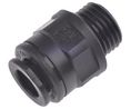 John Guest PM Series Straight Threaded Adaptor, G 1/4 Male to Push In 8 mm, Threaded-to-Tube Connection Style
