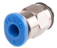 Festo QS Series Straight Threaded Adaptor, M5 Male to Push In 3 mm, Threaded-to-Tube Connection Style, 153302