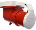 MENNEKES IP44 Red Panel Mount 3P + N + E Right Angle Industrial Power Plug, Rated At 32A, 400 V